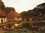 Claude Monet Farm Courtyard in Normandy oil on canvas